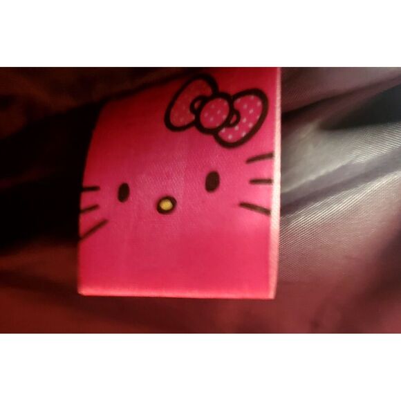 VTG Y2K Hello Kitty Shoulder Bag Grey/ Pink Quilted Raised Embroidery Tote Bag - Picture 9 of 12